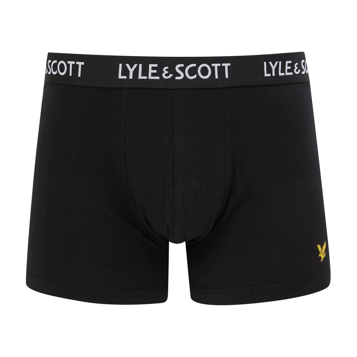 Black - Back - Lyle & Scott Mens Miller Regular Boxer Briefs (Pack of 5)