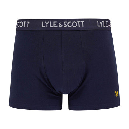 Black-Navy-Grey - Back - Lyle & Scott Mens Miller Regular Boxer Briefs (Pack of 5)