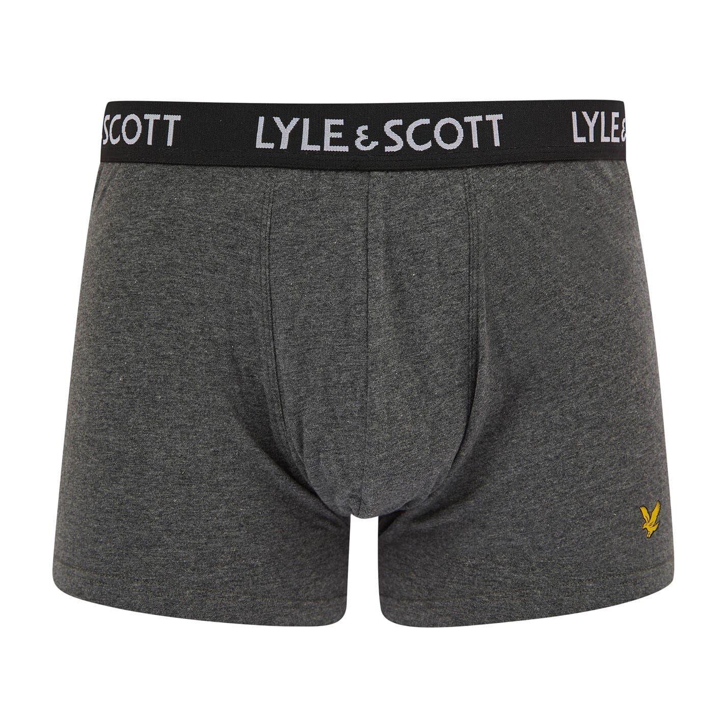 Black-Navy-Grey - Side - Lyle & Scott Mens Miller Regular Boxer Briefs (Pack of 5)