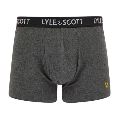 Black-Navy-Grey - Side - Lyle & Scott Mens Miller Regular Boxer Briefs (Pack of 5)