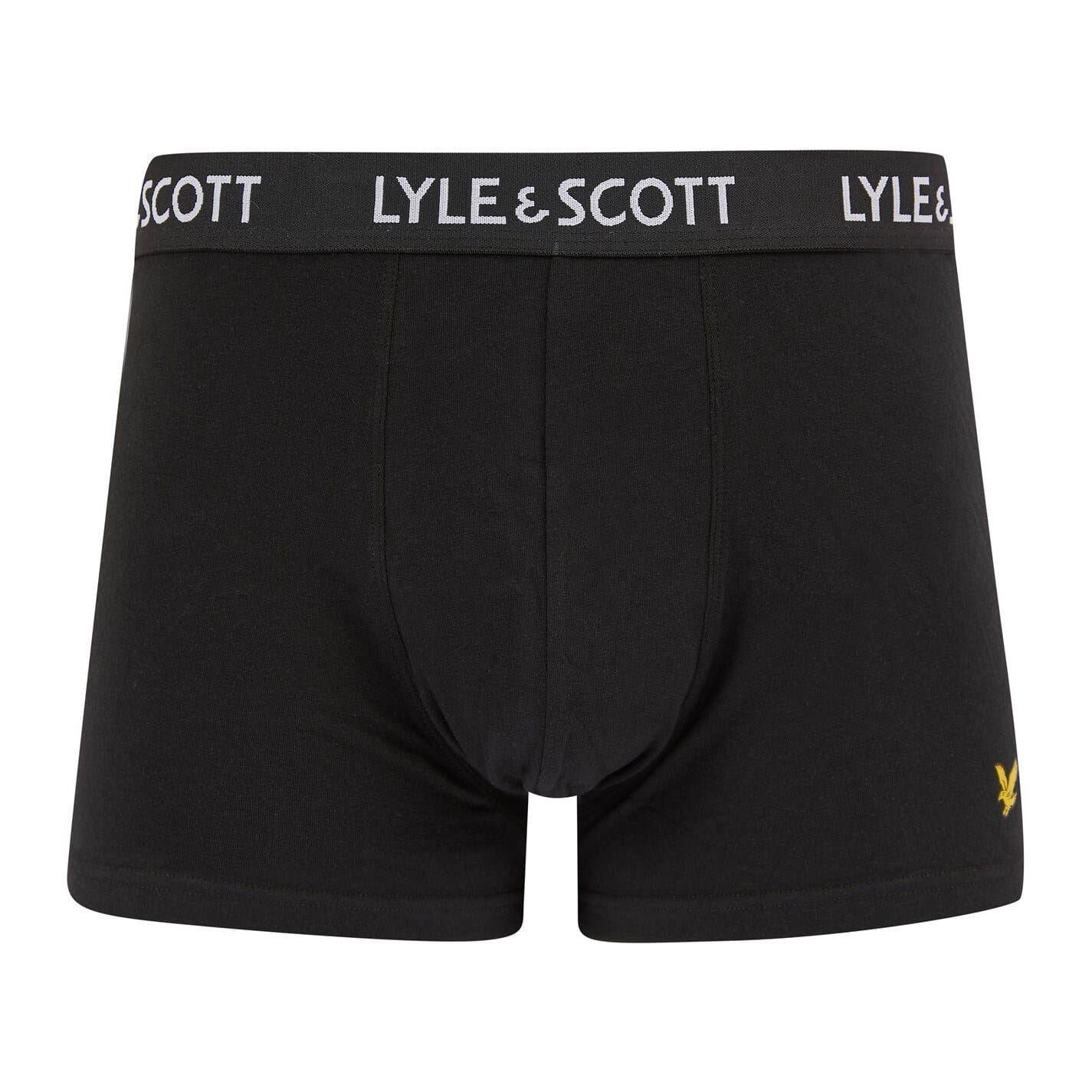 Black-Navy-Grey - Lifestyle - Lyle & Scott Mens Miller Regular Boxer Briefs (Pack of 5)