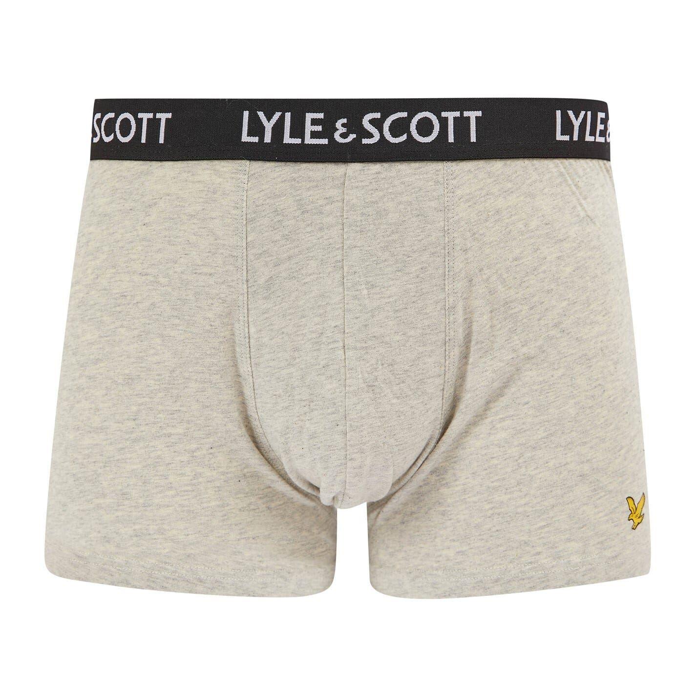 Black-Navy-Grey - Pack Shot - Lyle & Scott Mens Miller Regular Boxer Briefs (Pack of 5)