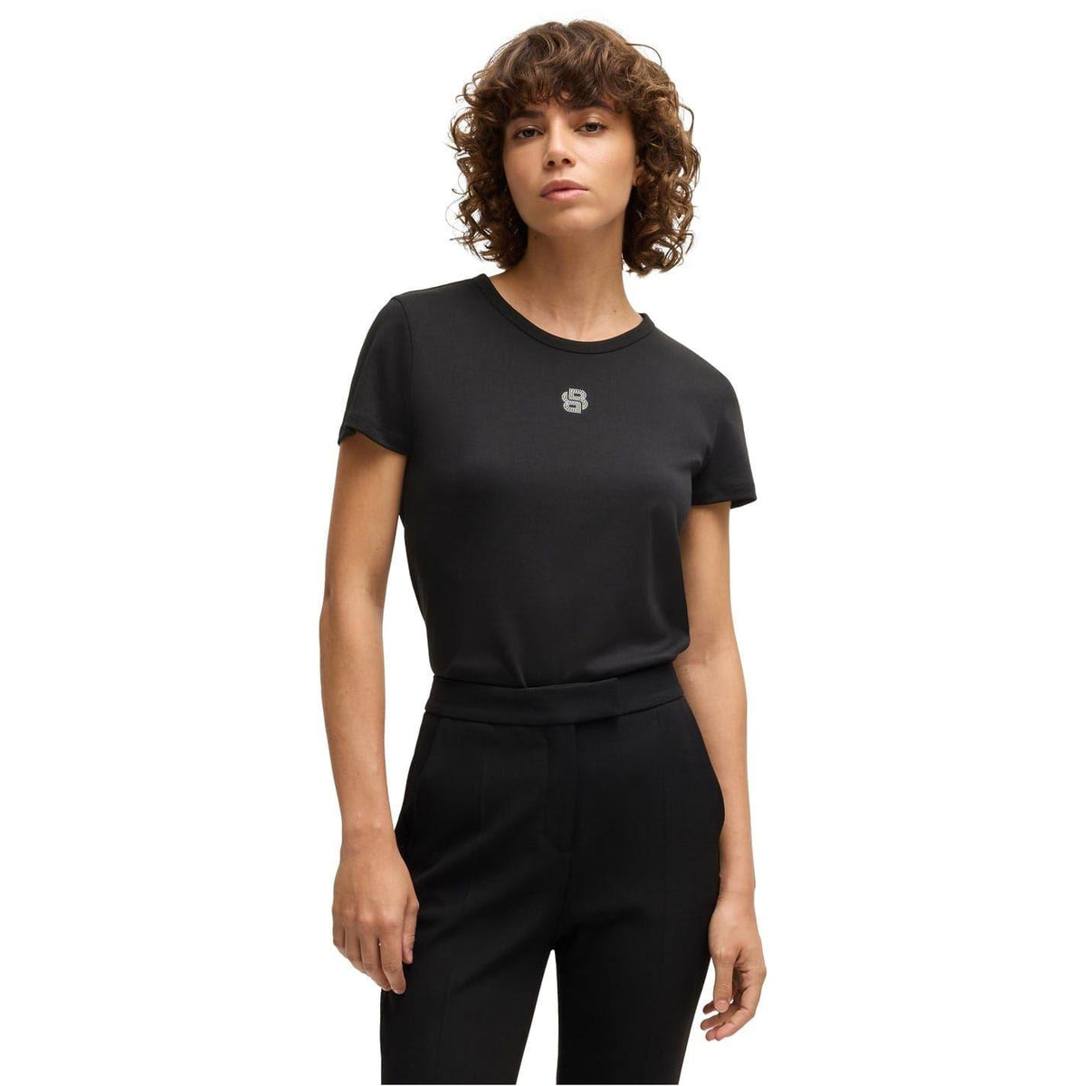 Black - Side - Boss Womens-Ladies Eventsa Logo T-Shirt