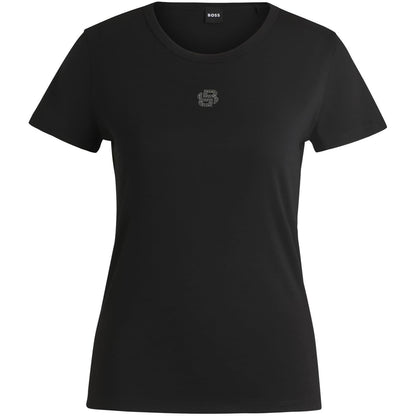 Black - Front - Boss Womens-Ladies Eventsa Logo T-Shirt
