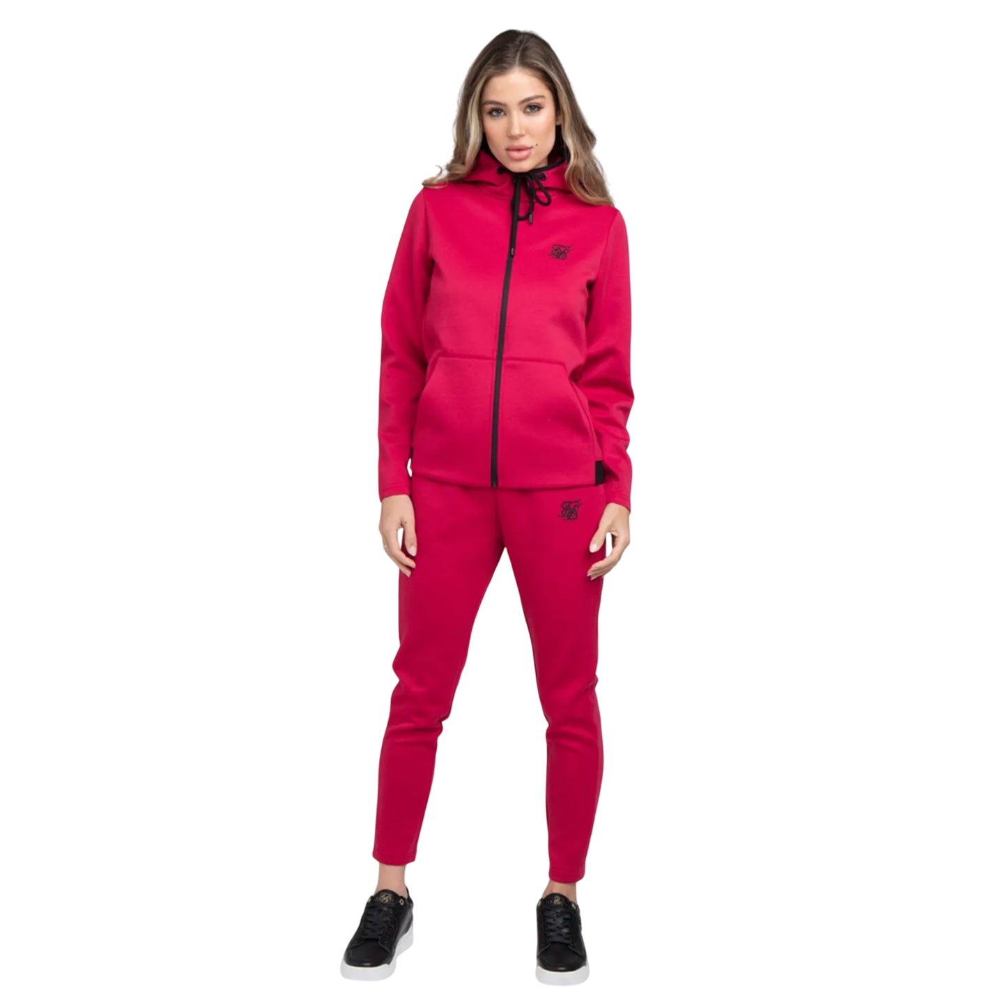 Pink - Side - SikSilk Womens-Ladies Exhibit Athlete Track Jacket