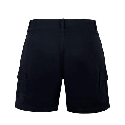 Black - Back - SoulCal Womens-Ladies Plain Cargo Shorts