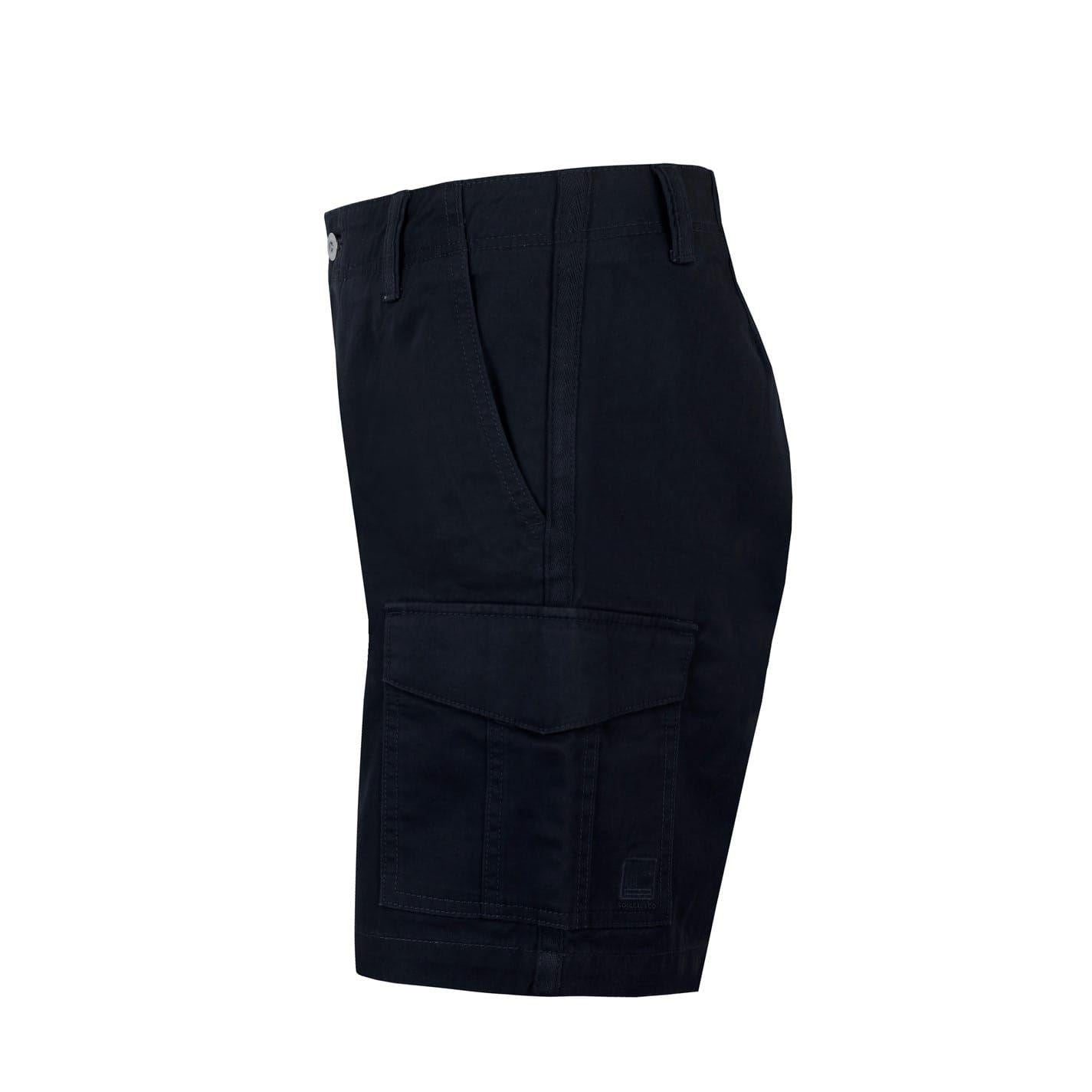 Black - Side - SoulCal Womens-Ladies Plain Cargo Shorts