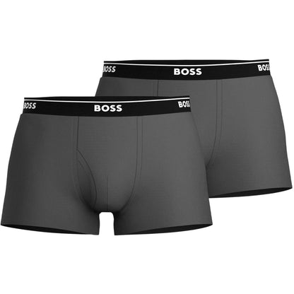 Grey - Front - Boss Mens Logo Boxer Shorts (Pack of 2)