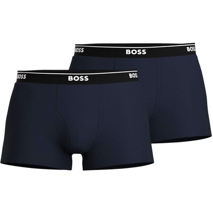 Navy - Front - Boss Mens Logo Boxer Shorts (Pack of 2)