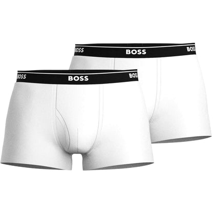 White - Front - Boss Mens Logo Boxer Shorts (Pack of 2)