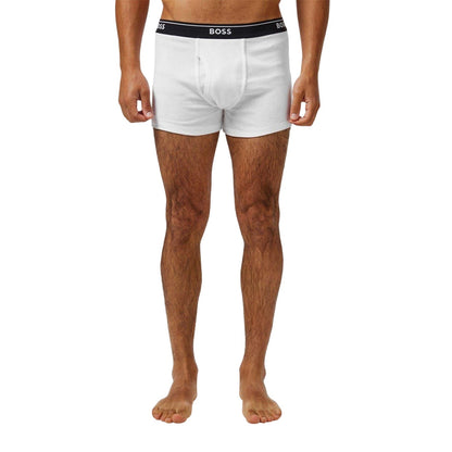 White - Side - Boss Mens Logo Boxer Shorts (Pack of 2)