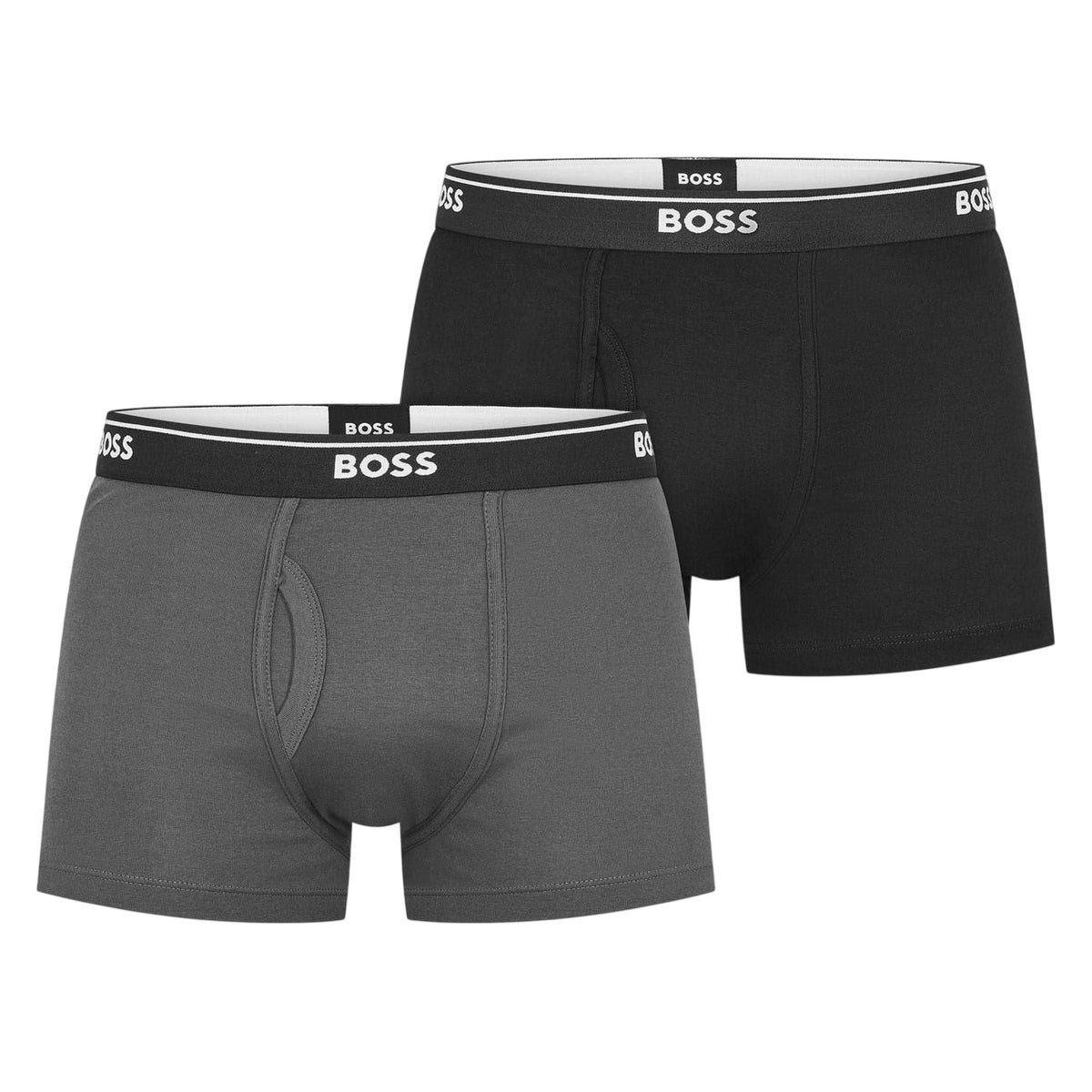 Black-Grey - Front - Boss Mens Logo Boxer Shorts (Pack of 2)