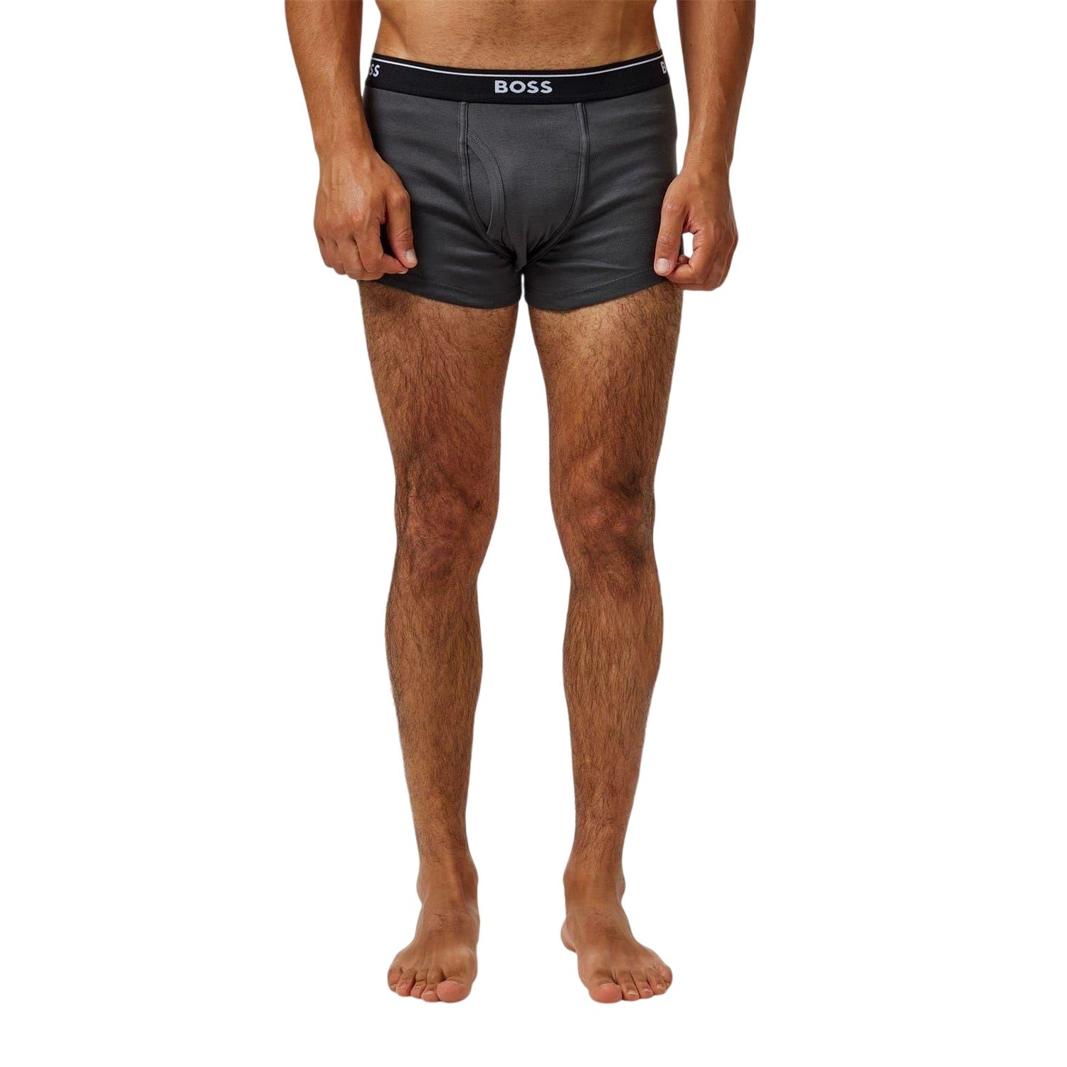 Black-Grey - Back - Boss Mens Logo Boxer Shorts (Pack of 2)