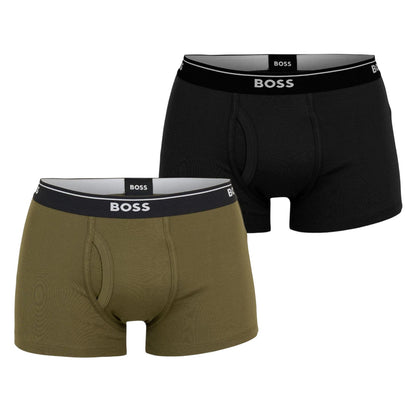 Green-Black - Front - Boss Mens Logo Boxer Shorts (Pack of 2)