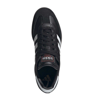 Black-White - Lifestyle - Adidas Mens Samba 3 Stripes Full Grain Leather Trainers