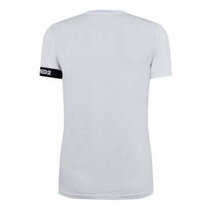 White - Back - DSquared2 Mens Logo Stretch T-Shirt