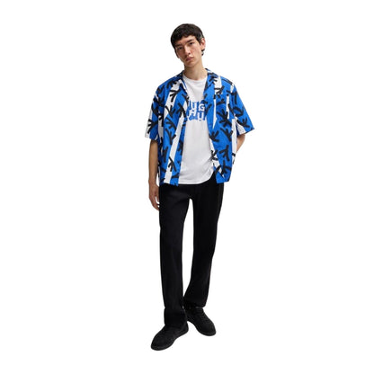 White - Side - Hugo Mens Repeat Logo Regular T-Shirt