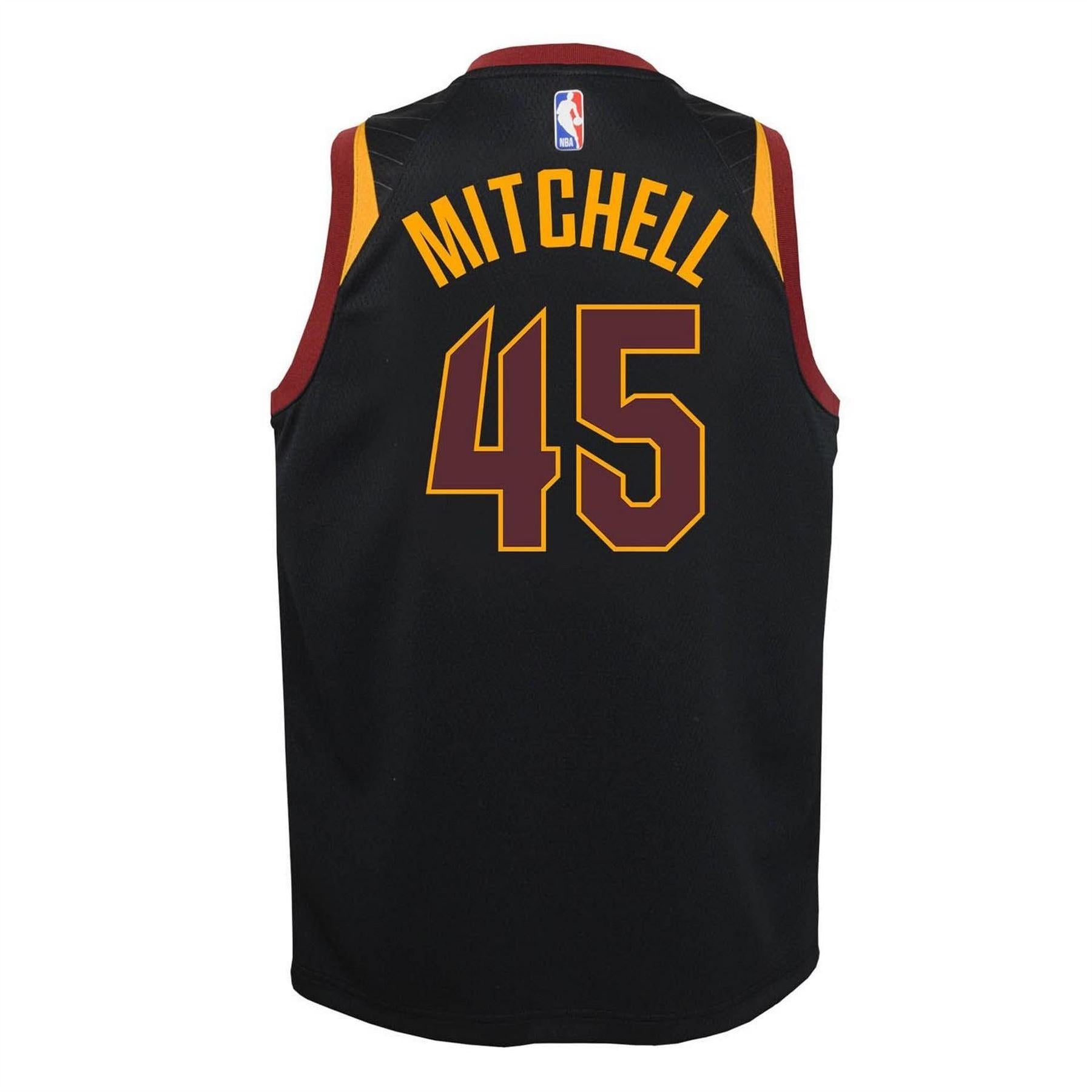 Black - Back - Nike Boys NBA Cleveland Cavaliers Polyester Basketball Jersey
