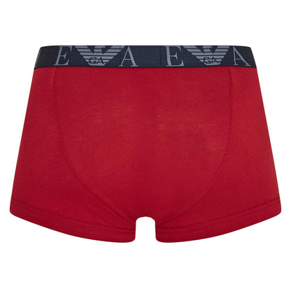 Blue-Red-White - Front - Emporio Armani Mens Cotton Blend Boxer Shorts (Pack of 3)