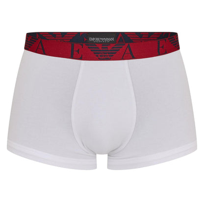 Blue-Red-White - Side - Emporio Armani Mens Cotton Blend Boxer Shorts (Pack of 3)