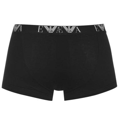 Black - Side - Emporio Armani Mens Cotton Blend Boxer Shorts (Pack of 3)