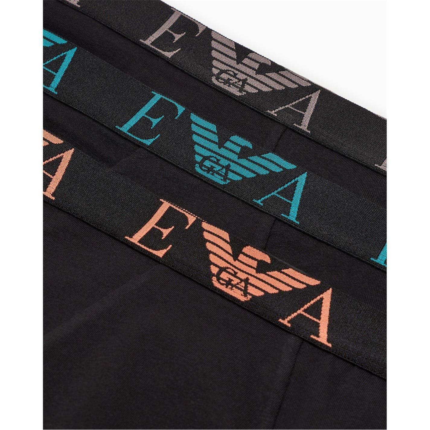 Black-Black - Lifestyle - Emporio Armani Mens Cotton Blend Boxer Shorts (Pack of 3)