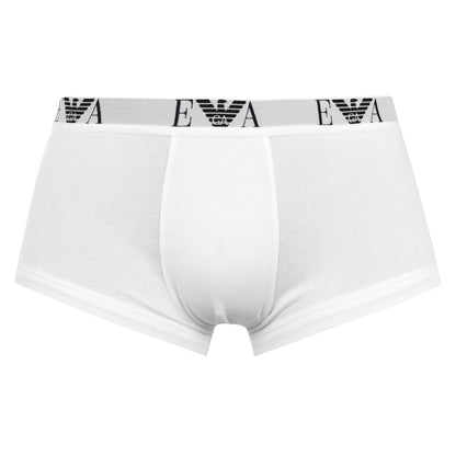Black-Navy-White - Side - Emporio Armani Mens Cotton Blend Boxer Shorts (Pack of 3)