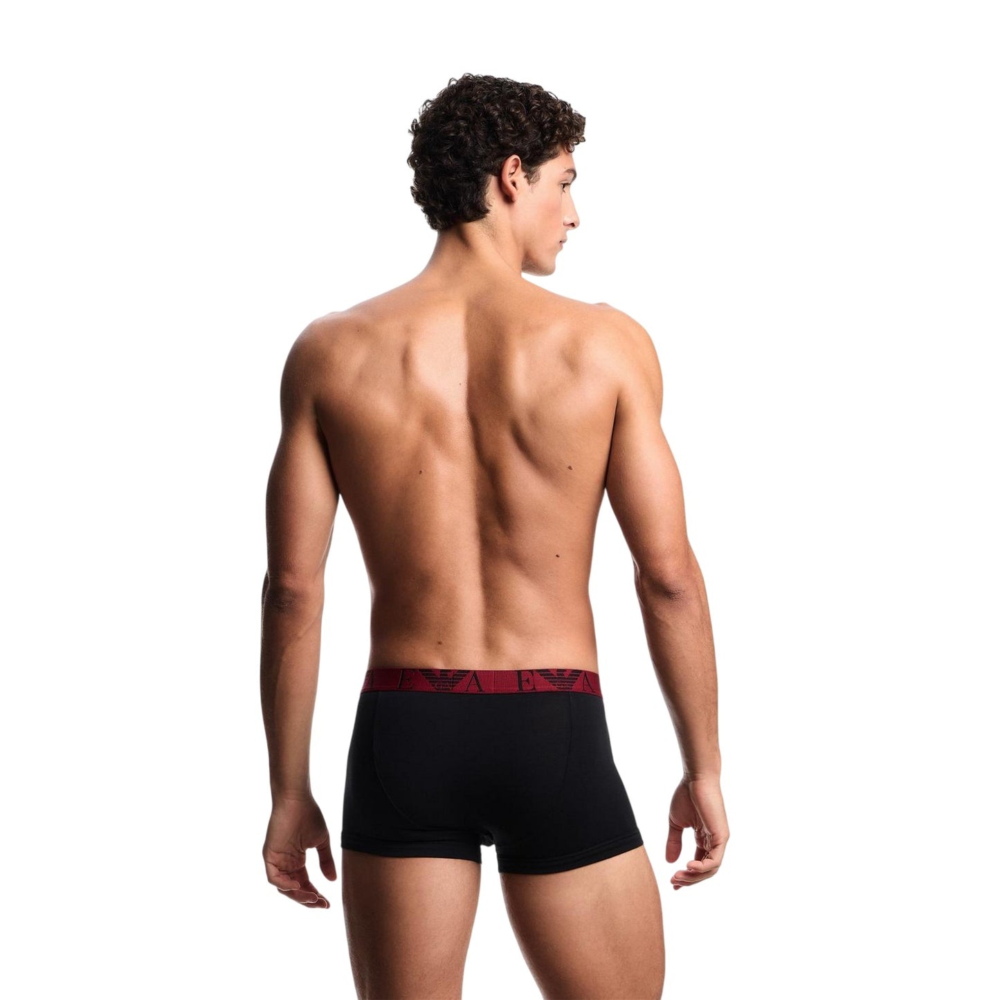 Black-Red - Back - Emporio Armani Mens Cotton Blend Boxer Shorts (Pack of 3)