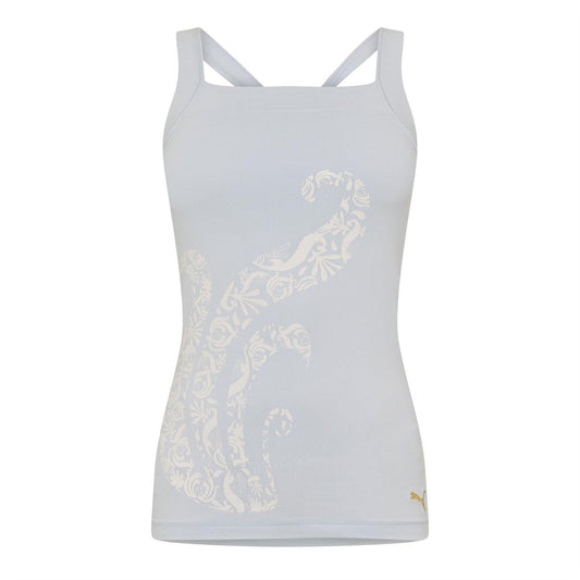 White - Front - Puma Womens-Ladies Vintage Floral Vest Top
