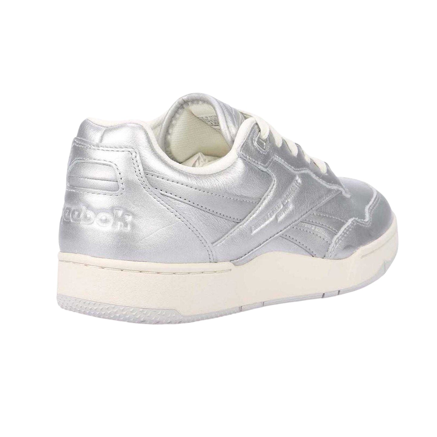 Silver - Back - Reebok Mens BB 4000 II Metallic Leather Trainers