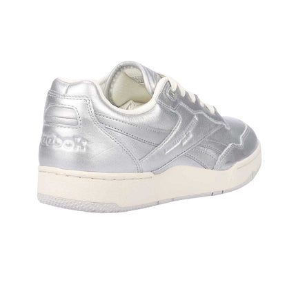 Silver - Back - Reebok Mens BB 4000 II Metallic Leather Trainers