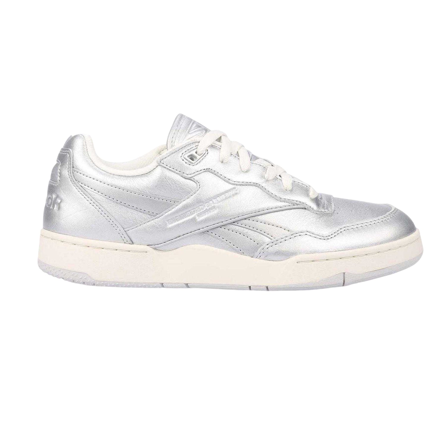 Silver - Front - Reebok Mens BB 4000 II Metallic Leather Trainers