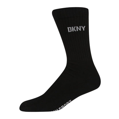 Black-White-Grey - Back - DKNY Mens Ribbed Crew Socks
