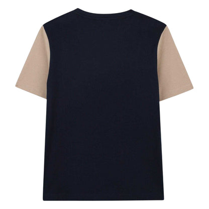 Navy - Back - Boss Childrens-Kids Colour Block Regular T-Shirt