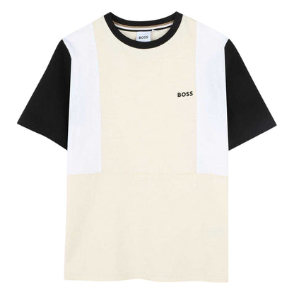 Vanilla - Front - Boss Childrens-Kids Colour Block Regular T-Shirt