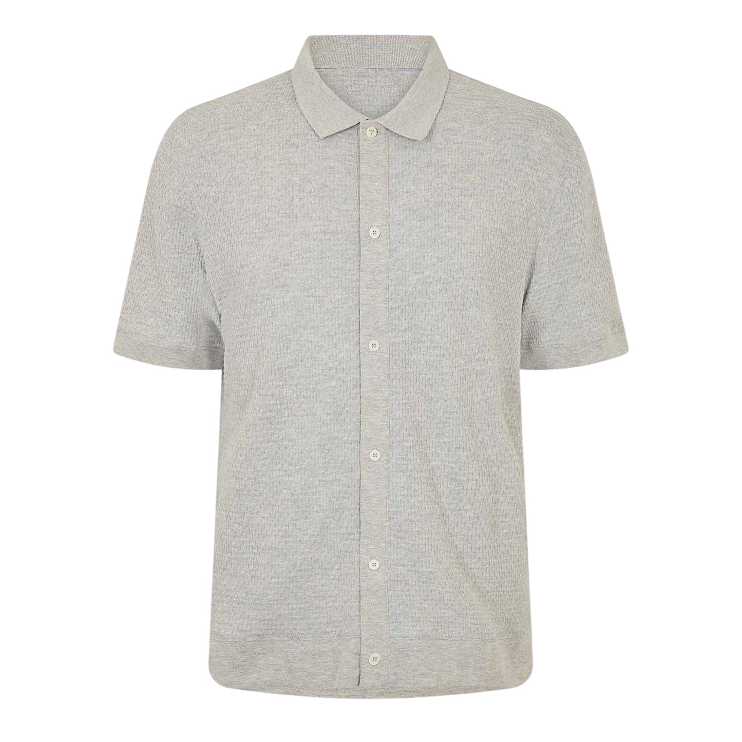 Light Grey - Front - Ted Baker Mens Textured Short-Sleeved Shirt