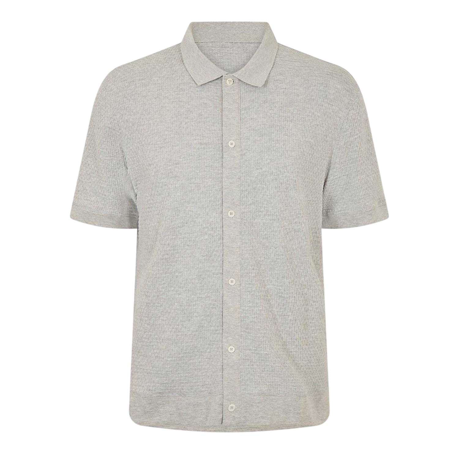 Light Grey - Front - Ted Baker Mens Textured Short-Sleeved Shirt