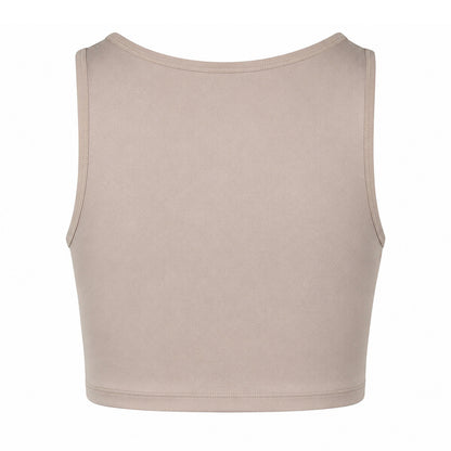 Boulder - Back - Reebok Womens-Ladies Ruched Cropped Tight Tank Top