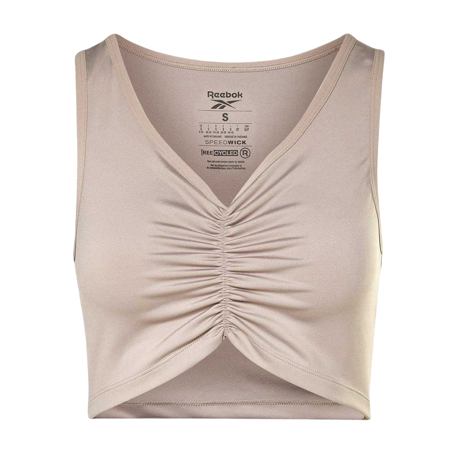 Boulder - Front - Reebok Womens-Ladies Ruched Cropped Tight Tank Top
