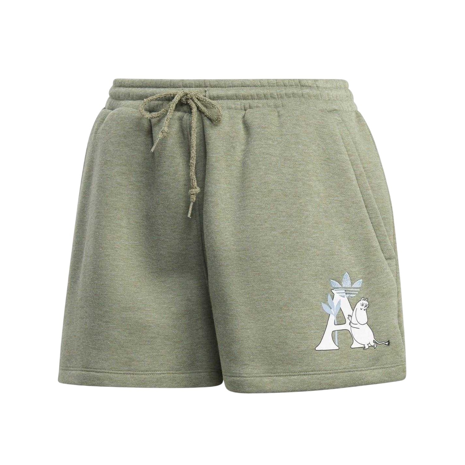 Green - Front - Moomin Womens-Ladies Adidas Sweat Shorts
