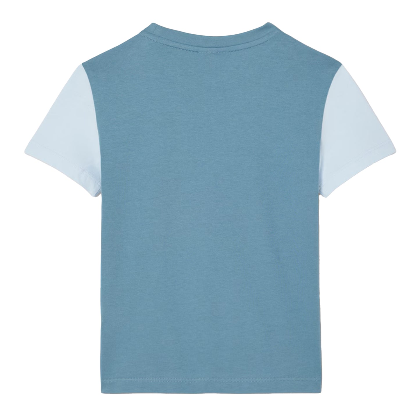 Navy-Teal-Light Blue - Back - Lacoste Childrens-Kids Colour Block Logo T-Shirt