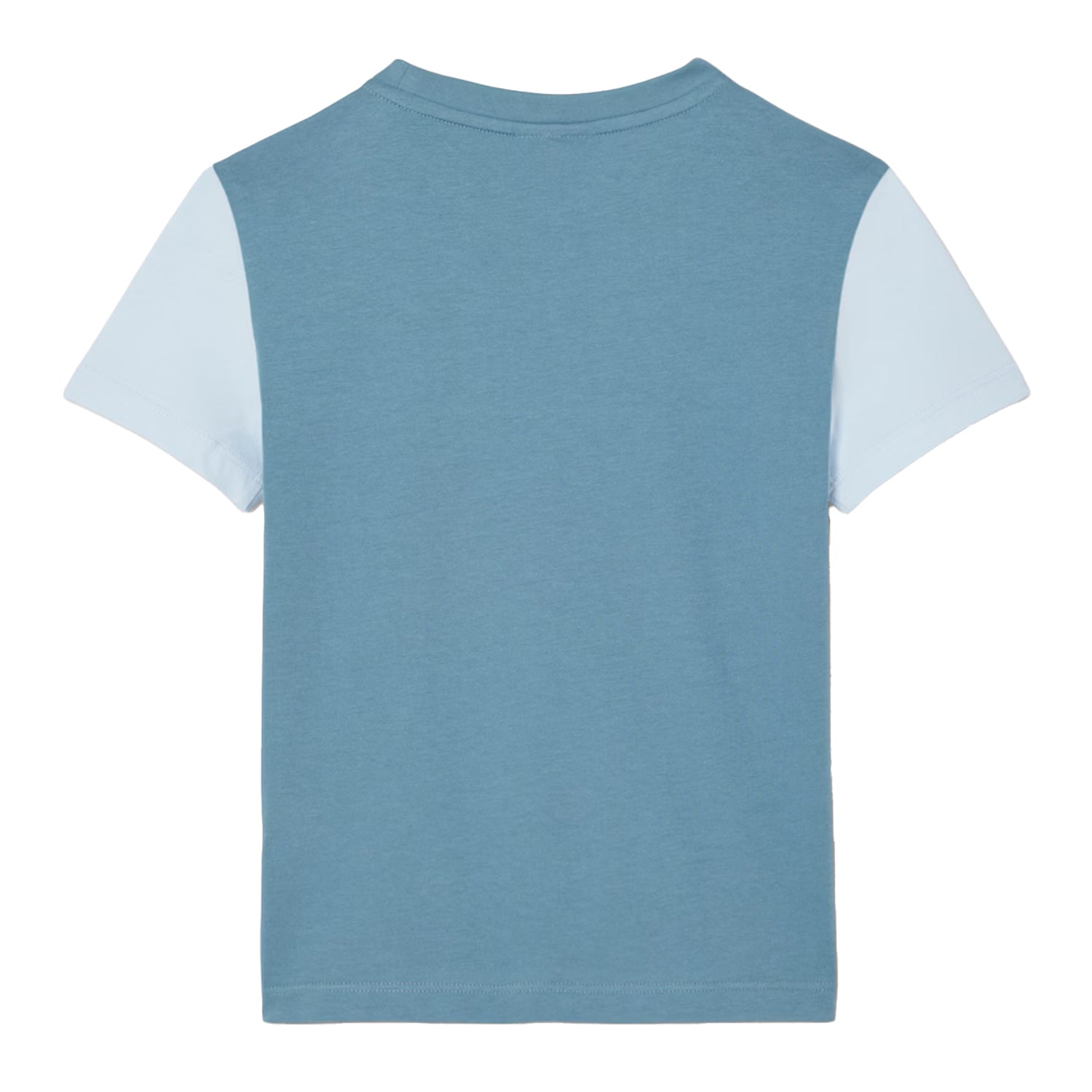 Navy-Teal-Light Blue - Back - Lacoste Childrens-Kids Colour Block Logo T-Shirt