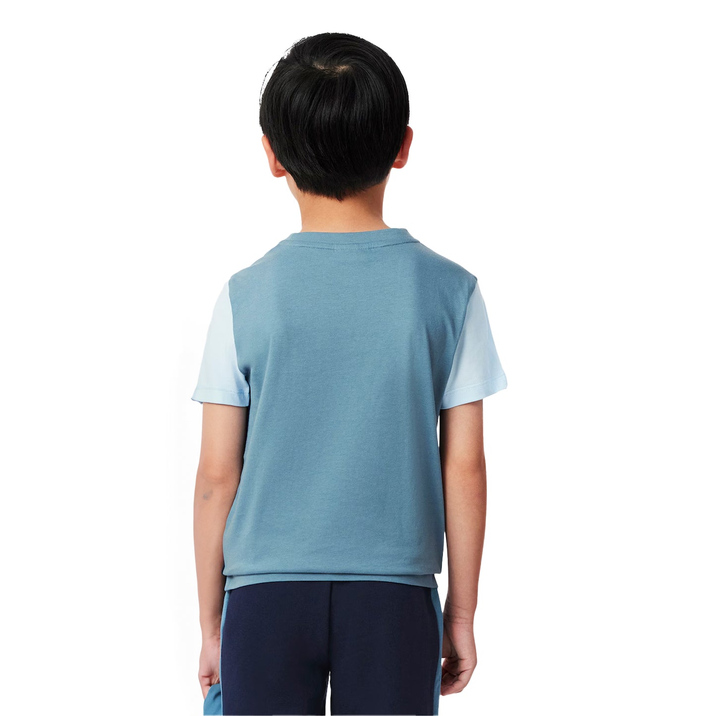 Navy-Teal-Light Blue - Lifestyle - Lacoste Childrens-Kids Colour Block Logo T-Shirt