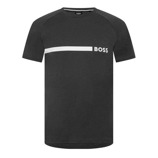 Charcoal - Front - Boss Mens Contrast Detail Logo Slim T-Shirt