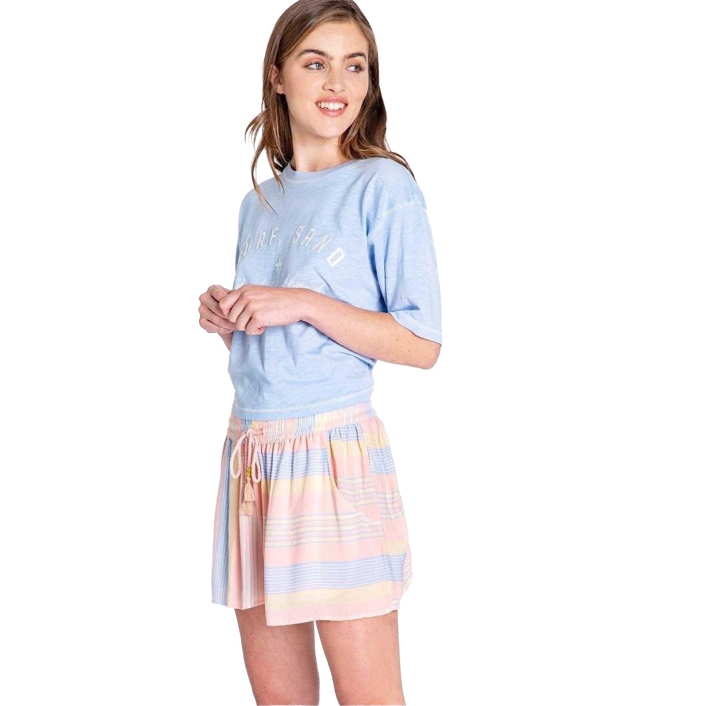 Multicoloured - Back - PJ Salvage Womens-Ladies Salvage Stripe Regular Lounge Shorts