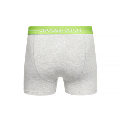 Grey - Back - Crosshatch Mens Astral Boxer Shorts (Pack of 12)