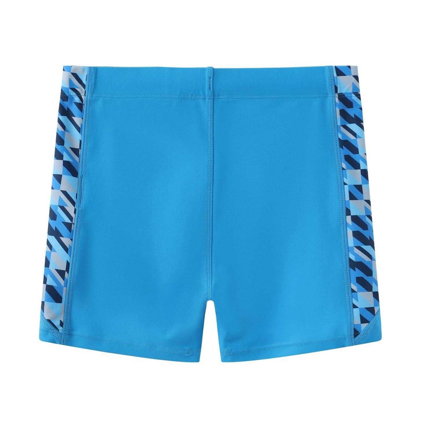 Blue-White - Back - Slazenger Boys PI Geometric Pattern Swim Shorts