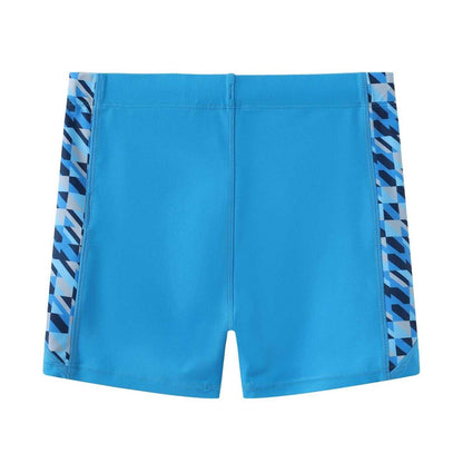 Blue-White - Back - Slazenger Boys PI Geometric Pattern Swim Shorts