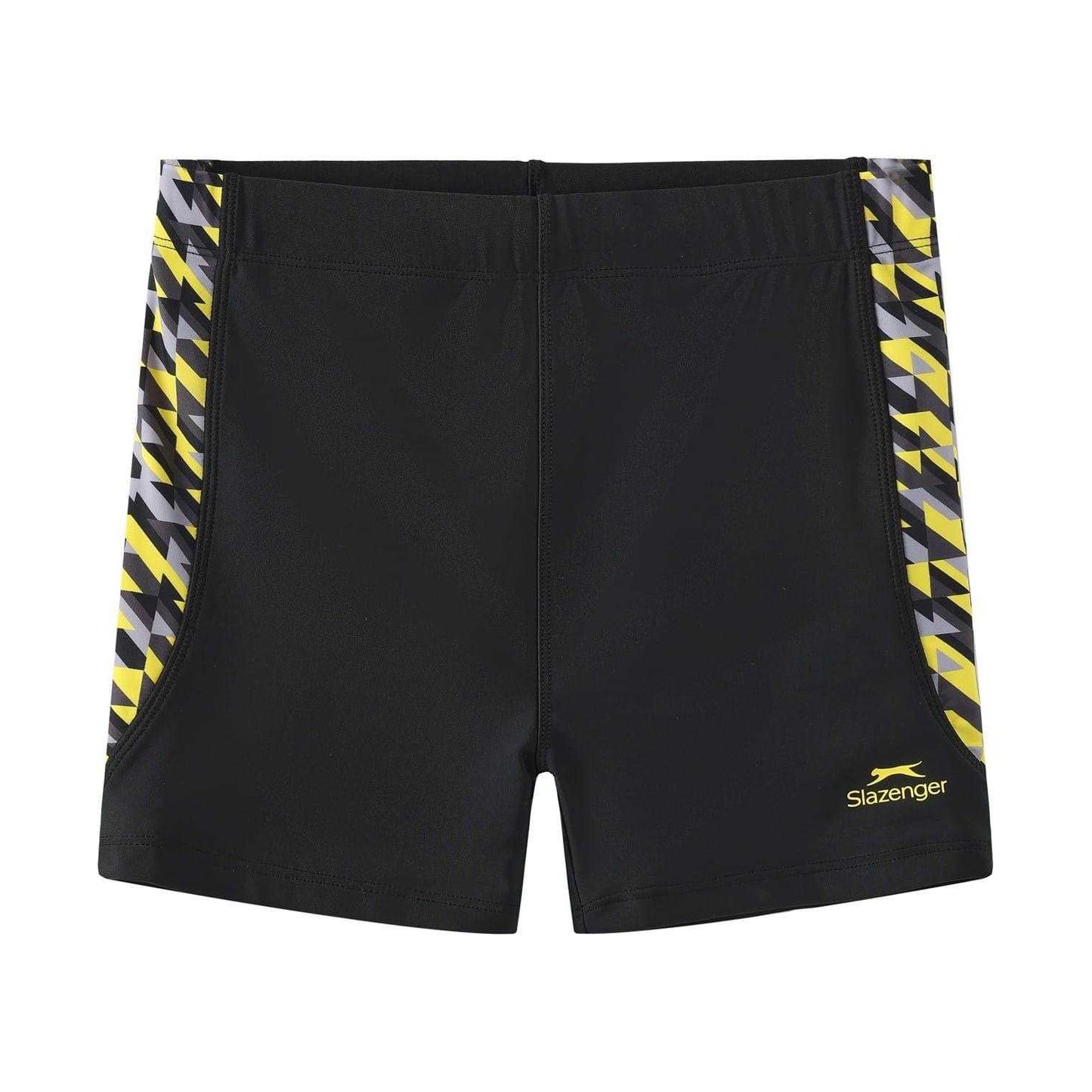 Black-Sun - Front - Slazenger Boys PI Geometric Pattern Swim Shorts