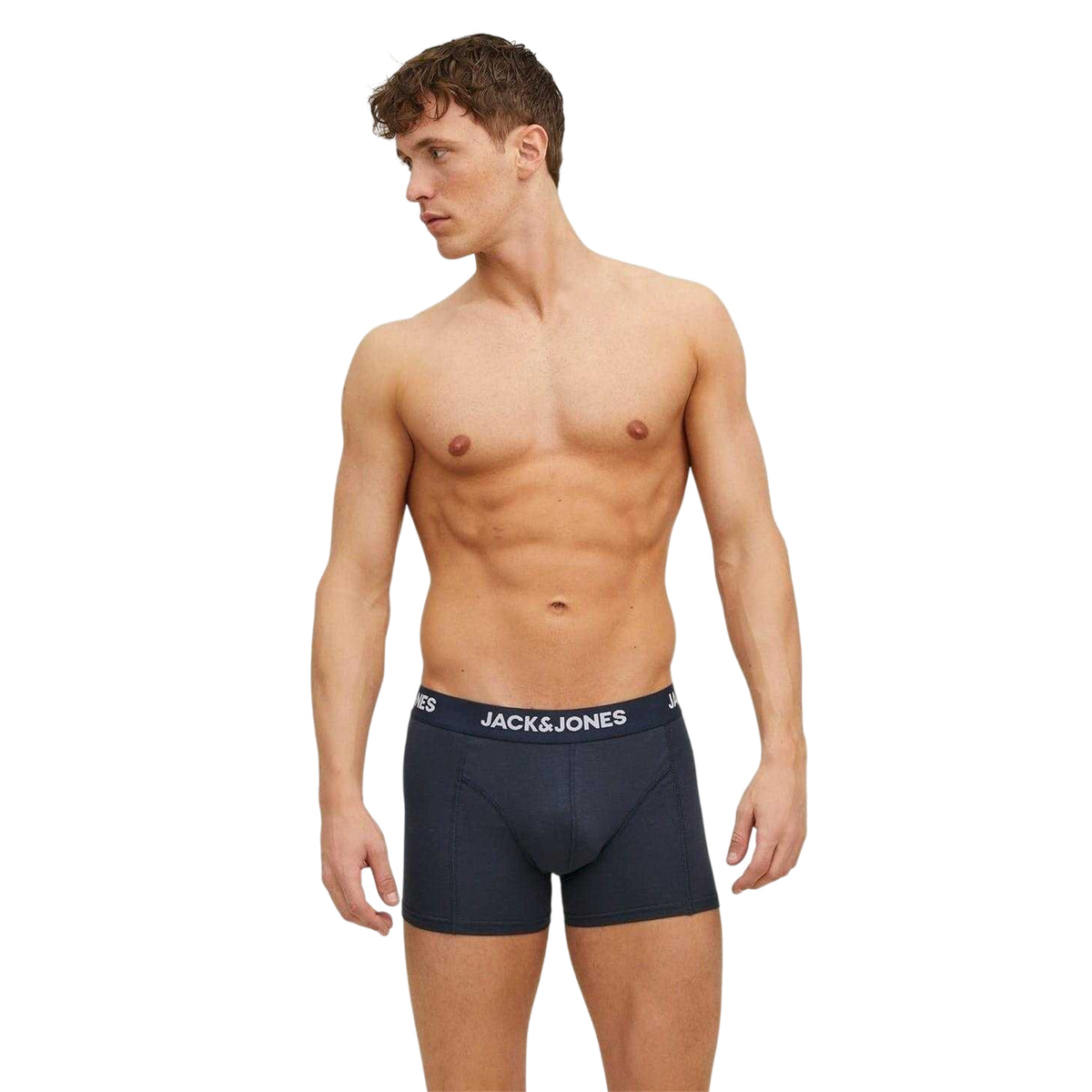 Black-Navy-Grey - Side - Jack And Jones Mens Anthony Boxer Shorts (Pack of 3)